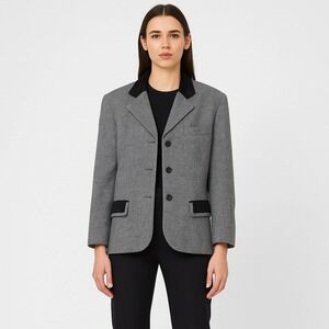 GUESS VTG Academia 3‎ button suit jacket blazer sport coat in grey made in Korea